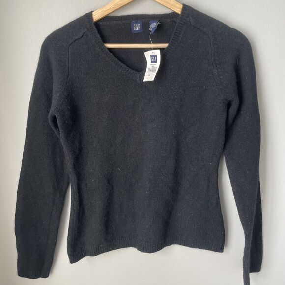 NWT Vintage GAP Black 100% Lambs Wool Womens Sweater‎ Size XS - Picture 4 of 4